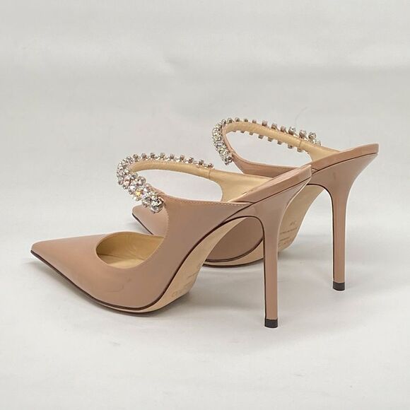 Jimmy Choo Bing 100MM Embellished Patent Leather Mules size 38 - Picture 9 of 15